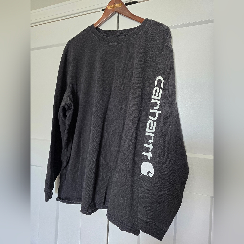Carhartt Womens Black Long Sleeve Tee with White Graphic